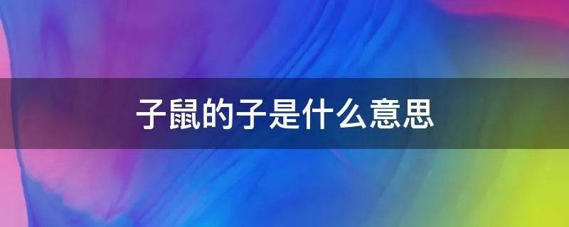 子鼠的子是什么意思