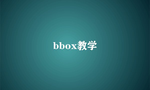 bbox教学
