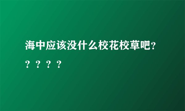 海中应该没什么校花校草吧?????