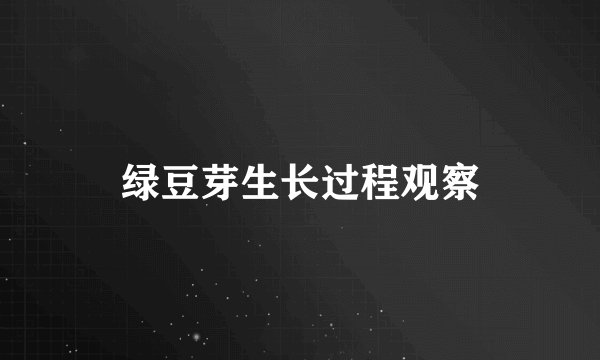 绿豆芽生长过程观察