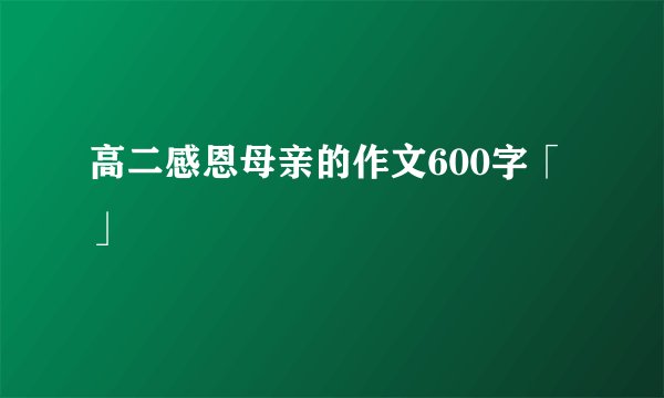 高二感恩母亲的作文600字「」