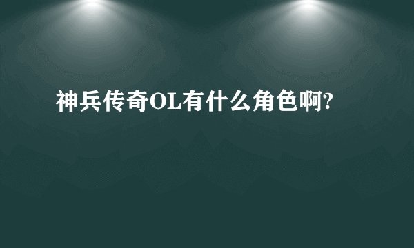 神兵传奇OL有什么角色啊?