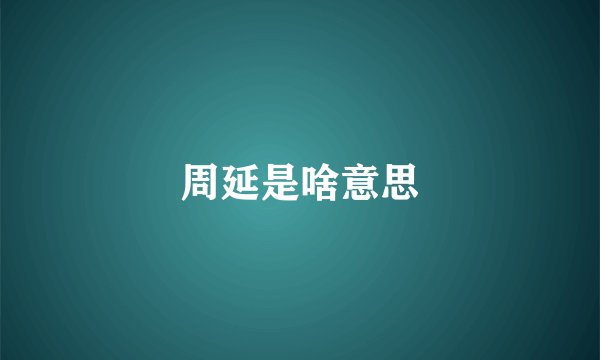 周延是啥意思