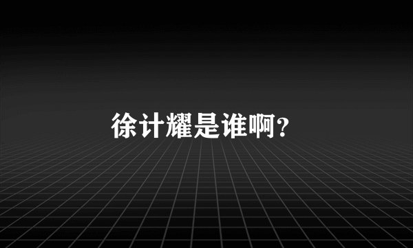 徐计耀是谁啊?