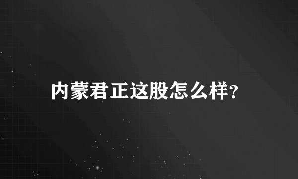 内蒙君正这股怎么样？