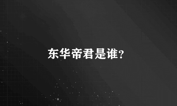 东华帝君是谁?