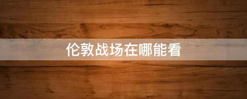 伦敦战场在哪能看