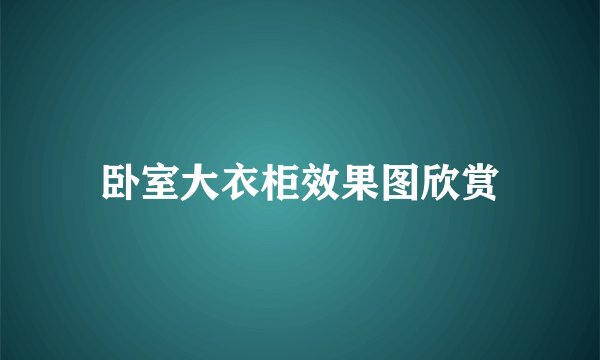 卧室大衣柜效果图欣赏