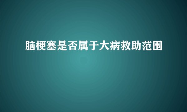 脑梗塞是否属于大病救助范围