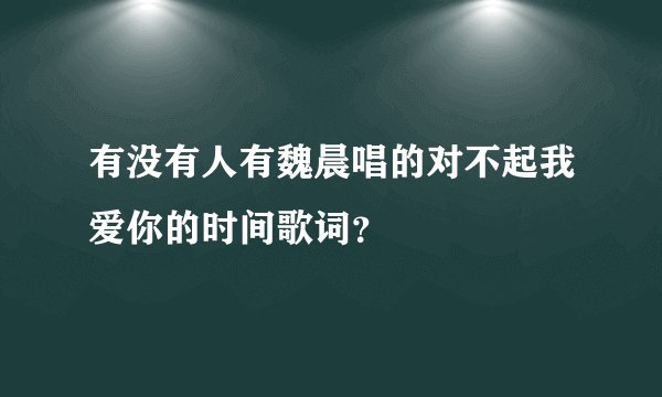 有没有人有魏晨唱的对不起我爱你的时间歌词？