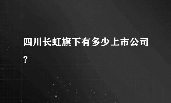 四川长虹旗下有多少上市公司?