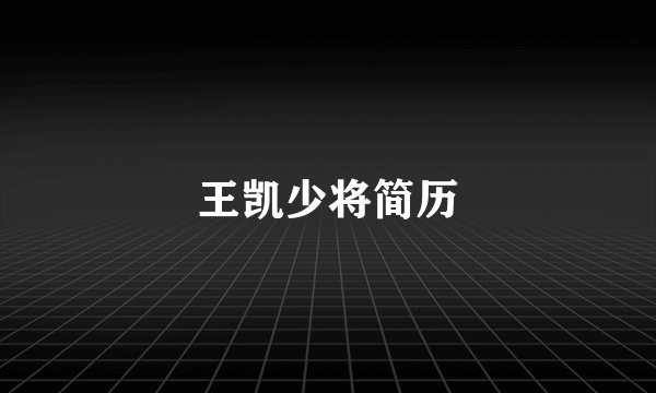 王凯少将简历
