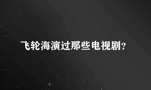 飞轮海演过那些电视剧？