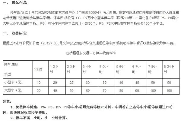 虹桥机场T2航站楼停车过夜怎么收费?