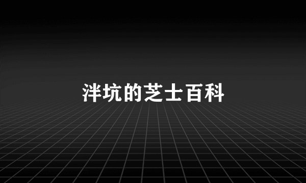 泮坑的芝士百科