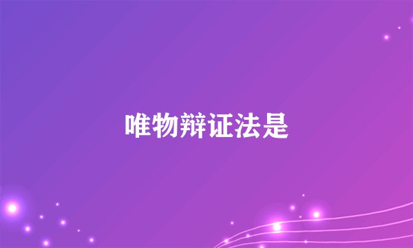 唯物辩证法是