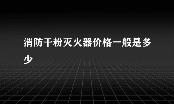 消防干粉灭火器价格一般是多少