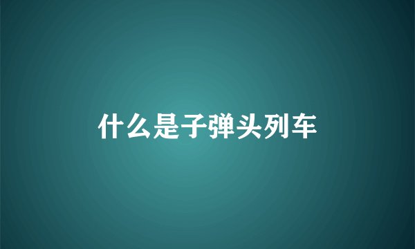 什么是子弹头列车