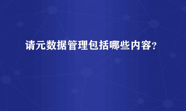请元数据管理包括哪些内容？