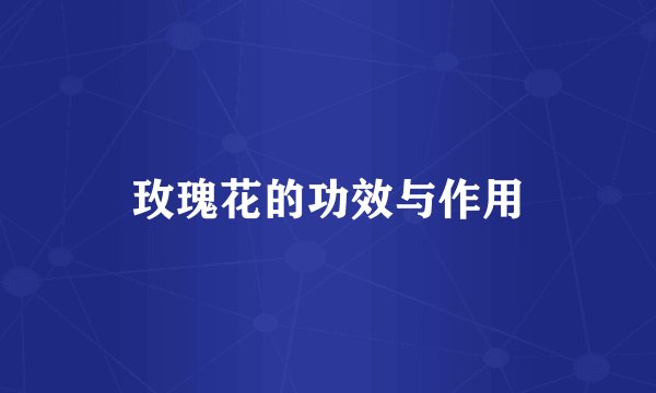 玫瑰花的功效与作用