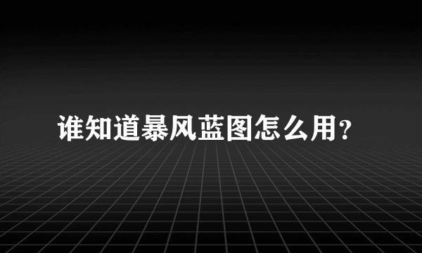 谁知道暴风蓝图怎么用?