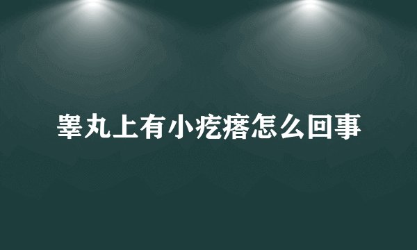 睾丸上有小疙瘩怎么回事