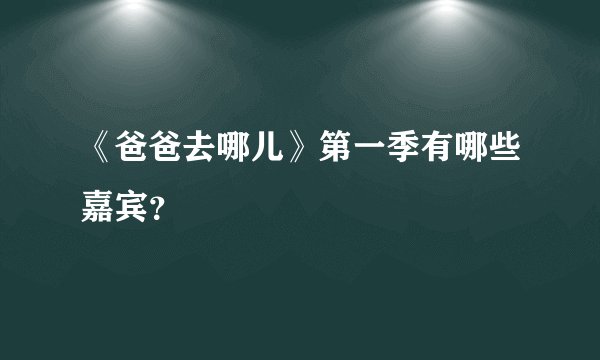 《爸爸去哪儿》第一季有哪些嘉宾?