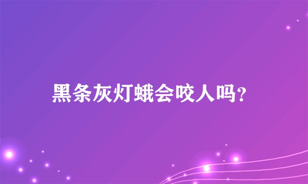 黑条灰灯蛾会咬人吗？