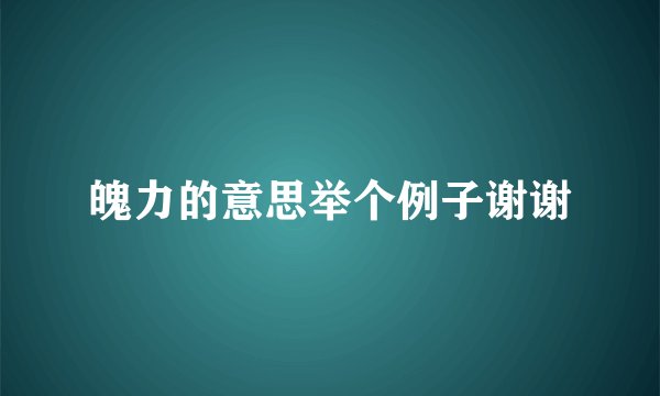 魄力的意思举个例子谢谢