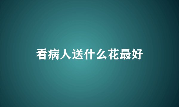 看病人送什么花最好