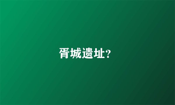 胥城遗址？
