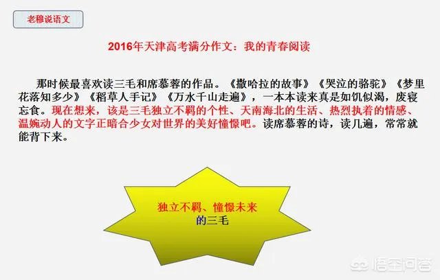 历年满分作文中,好像都有三毛的影子,如何才能把三毛写进作文呢?