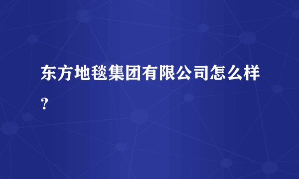 东方地毯集团有限公司怎么样？