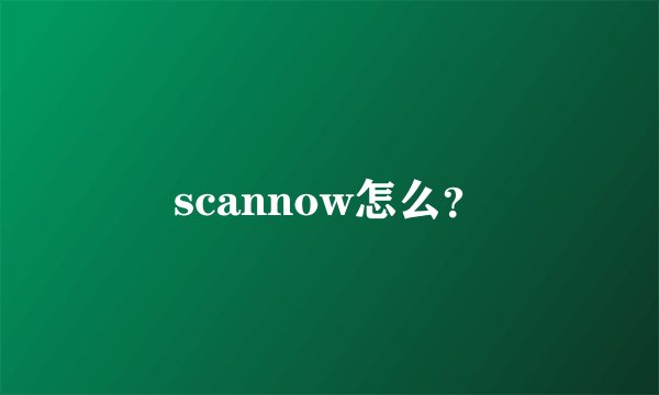 scannow怎么?