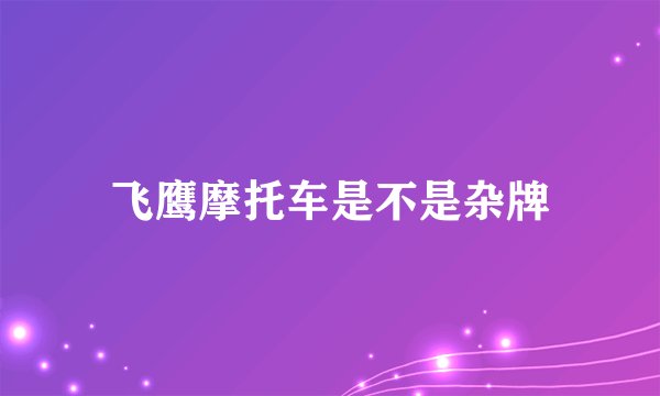 飞鹰摩托车是不是杂牌