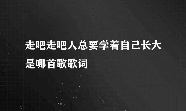 走吧走吧人总要学着自己长大是哪首歌歌词