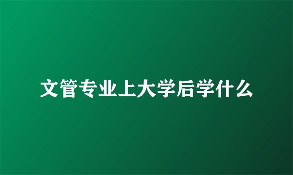 文管专业上大学后学什么