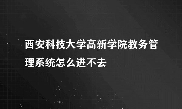 西安科技大学高新学院教务管理系统怎么进不去