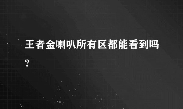 王者金喇叭所有区都能看到吗？