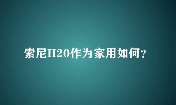 索尼H20作为家用如何？