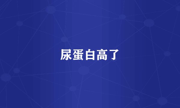 尿蛋白高了