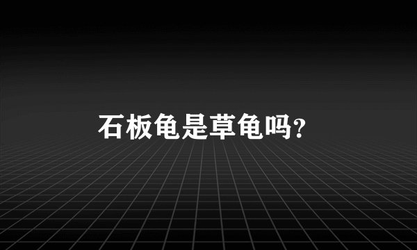 石板龟是草龟吗？