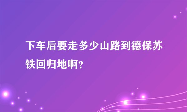 下车后要走多少山路到德保苏铁回归地啊？