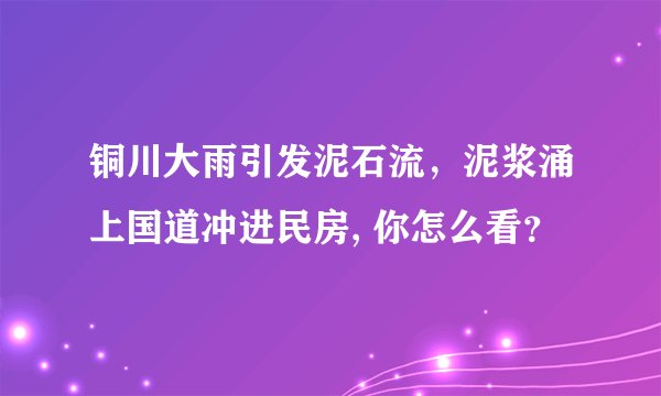 铜川大雨引发泥石流，泥浆涌上国道冲进民房, 你怎么看？