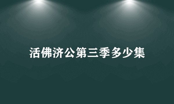 活佛济公第三季多少集
