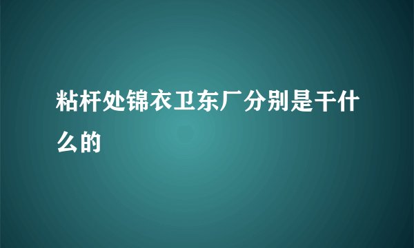 粘杆处锦衣卫东厂分别是干什么的