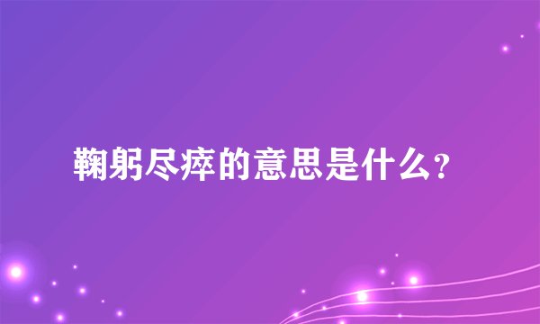 鞠躬尽瘁的意思是什么？