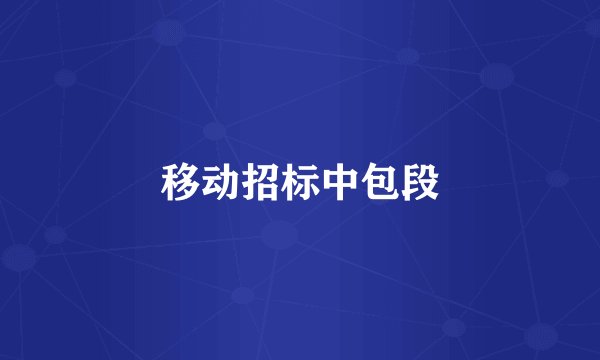 移动招标中包段