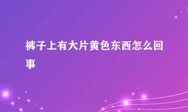 裤子上有大片黄色东西怎么回事