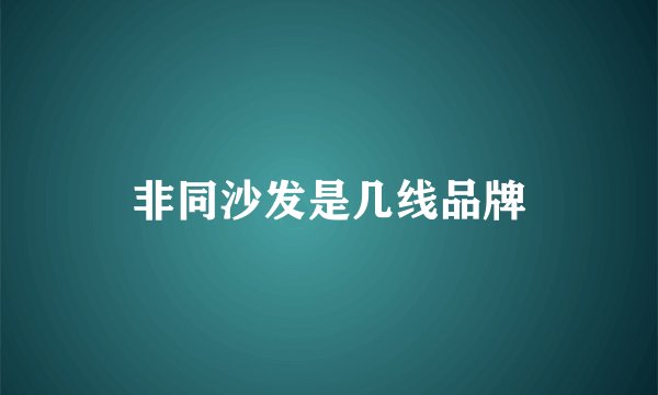 非同沙发是几线品牌